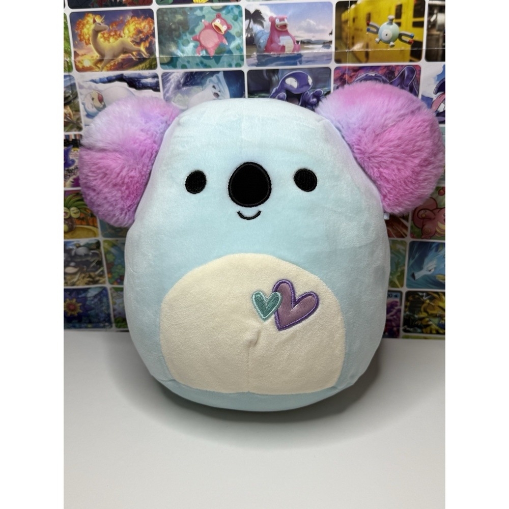 Squishmallow‎ Kya the Koala Plush 8" Blue Pink Fuzzy Ears Kellytoy
